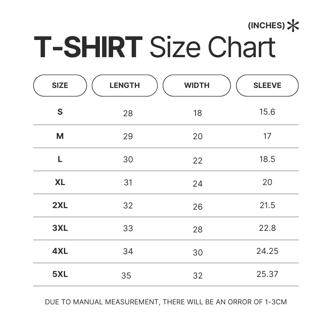 T shirt Size Chart - Becky G Shop