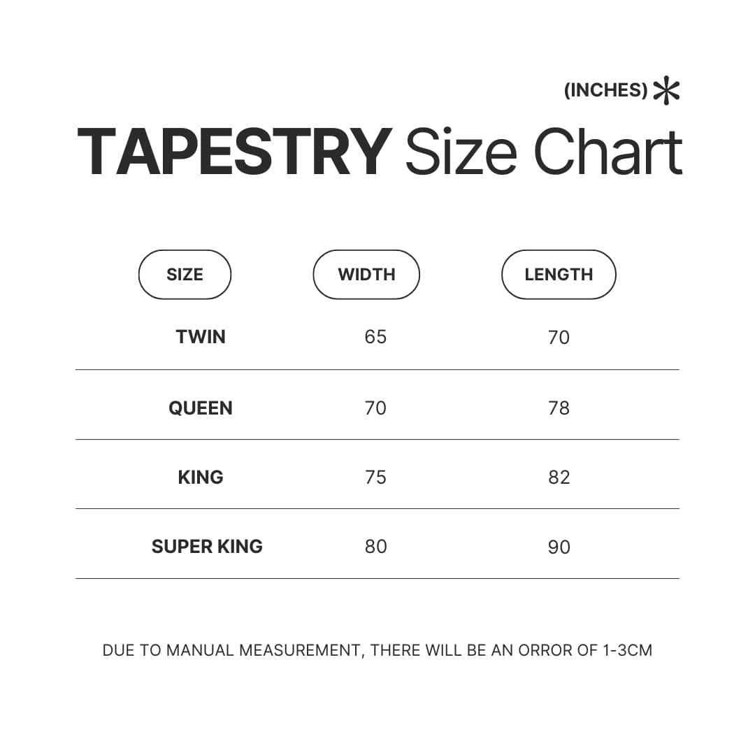 Tapestry Size Chart - Becky G Shop