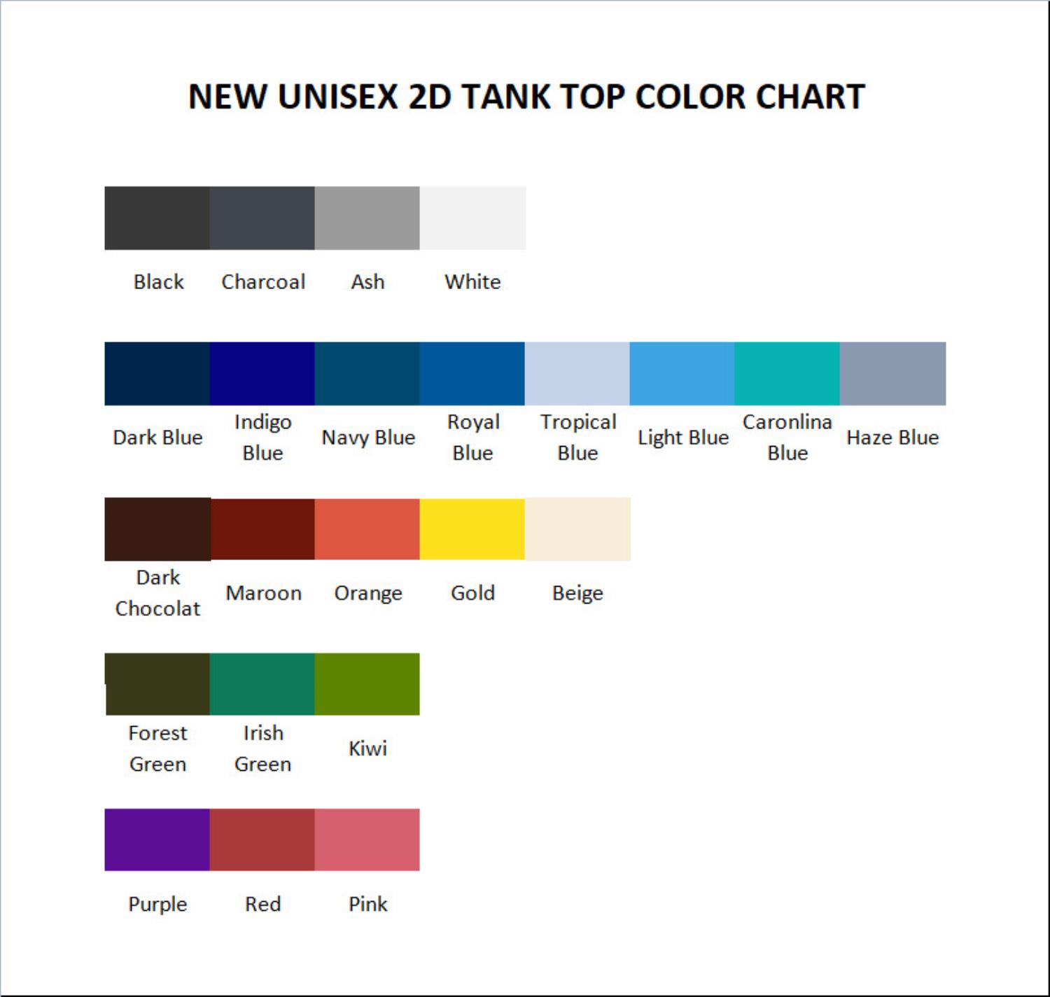 tank top color chart - Becky G Shop