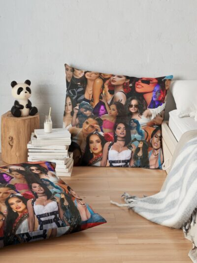 Becky G Collage Throw Pillow Official Becky G Merch